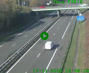 <h2>Caméra routière sur l'autoroute A20 au nord de Limoges, à la jonction avec la N520. Vue orientée vers Paris</h2>