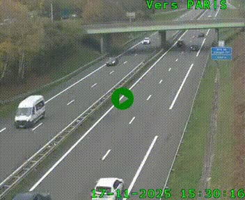 <h2>Caméra routière sur l'autoroute A20 au nord de Limoges, à la jonction avec la N520. Vue orientée vers Paris</h2>