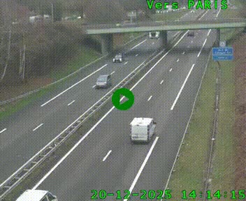 <h2>Caméra routière sur l'autoroute A20 au nord de Limoges, à la jonction avec la N520. Vue orientée vers Paris</h2>