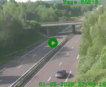 Caméra routière sur l'autoroute A20 au nord de Limoges, à la jonction avec la N520. Vue orientée vers Paris