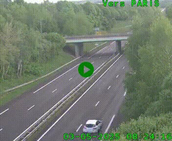 Caméra routière sur l'autoroute A20 au nord de Limoges, à la jonction avec la N520. Vue orientée vers Paris