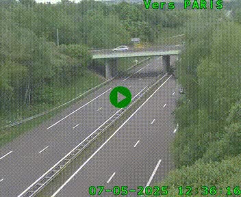 Caméra routière sur l'autoroute A20 au nord de Limoges, à la jonction avec la N520. Vue orientée vers Paris
