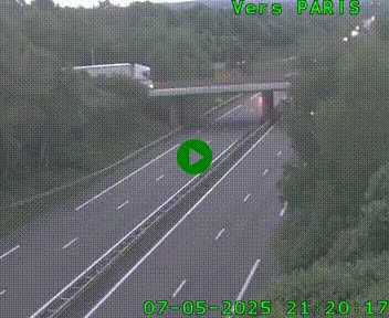 Caméra routière sur l'autoroute A20 au nord de Limoges, à la jonction avec la N520. Vue orientée vers Paris