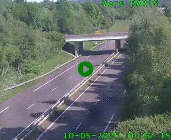 Caméra routière sur l'autoroute A20 au nord de Limoges, à la jonction avec la N520. Vue orientée vers Paris