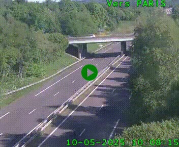 Caméra routière sur l'autoroute A20 au nord de Limoges, à la jonction avec la N520. Vue orientée vers Paris