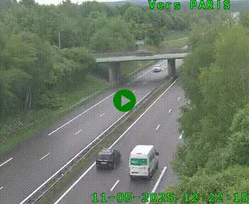 Caméra routière sur l'autoroute A20 au nord de Limoges, à la jonction avec la N520. Vue orientée vers Paris