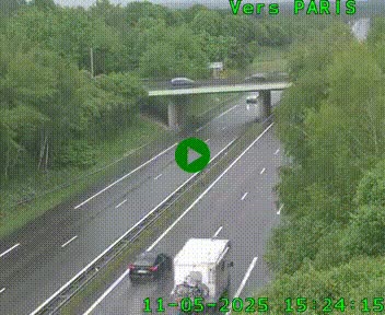 Caméra routière sur l'autoroute A20 au nord de Limoges, à la jonction avec la N520. Vue orientée vers Paris