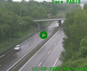 Caméra routière sur l'autoroute A20 au nord de Limoges, à la jonction avec la N520. Vue orientée vers Paris