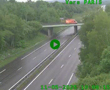 Caméra routière sur l'autoroute A20 au nord de Limoges, à la jonction avec la N520. Vue orientée vers Paris