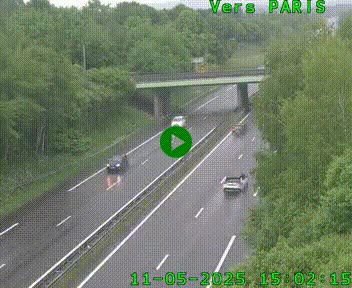 Caméra routière sur l'autoroute A20 au nord de Limoges, à la jonction avec la N520. Vue orientée vers Paris