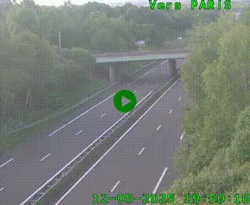 Caméra routière sur l'autoroute A20 au nord de Limoges, à la jonction avec la N520. Vue orientée vers Paris