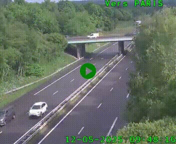 Caméra routière sur l'autoroute A20 au nord de Limoges, à la jonction avec la N520. Vue orientée vers Paris