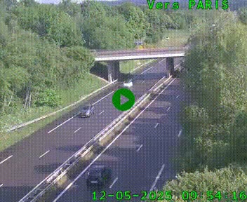 Caméra routière sur l'autoroute A20 au nord de Limoges, à la jonction avec la N520. Vue orientée vers Paris