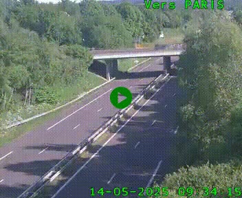 Caméra routière sur l'autoroute A20 au nord de Limoges, à la jonction avec la N520. Vue orientée vers Paris