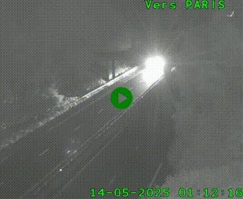 Caméra routière sur l'autoroute A20 au nord de Limoges, à la jonction avec la N520. Vue orientée vers Paris