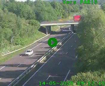 Caméra routière sur l'autoroute A20 au nord de Limoges, à la jonction avec la N520. Vue orientée vers Paris