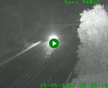 Caméra routière sur l'autoroute A20 au nord de Limoges, à la jonction avec la N520. Vue orientée vers Paris