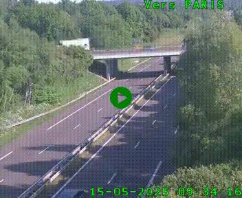 Caméra routière sur l'autoroute A20 au nord de Limoges, à la jonction avec la N520. Vue orientée vers Paris