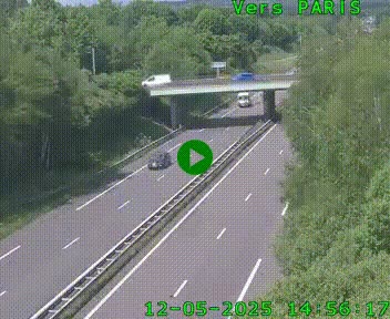 Caméra routière sur l'autoroute A20 au nord de Limoges, à la jonction avec la N520. Vue orientée vers Paris