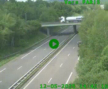 Caméra routière sur l'autoroute A20 au nord de Limoges, à la jonction avec la N520. Vue orientée vers Paris