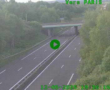 Caméra routière sur l'autoroute A20 au nord de Limoges, à la jonction avec la N520. Vue orientée vers Paris