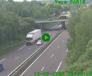 Caméra routière sur l'autoroute A20 au nord de Limoges, à la jonction avec la N520. Vue orientée vers Paris