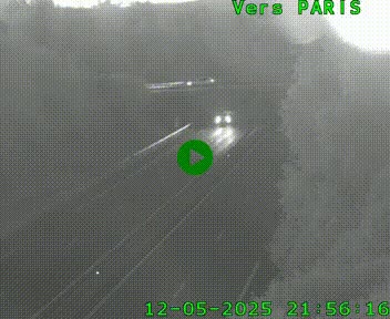 Caméra routière sur l'autoroute A20 au nord de Limoges, à la jonction avec la N520. Vue orientée vers Paris