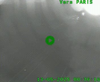 Caméra routière sur l'autoroute A20 au nord de Limoges, à la jonction avec la N520. Vue orientée vers Paris