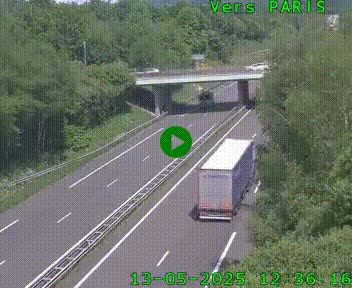 Caméra routière sur l'autoroute A20 au nord de Limoges, à la jonction avec la N520. Vue orientée vers Paris