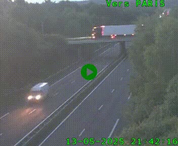 Caméra routière sur l'autoroute A20 au nord de Limoges, à la jonction avec la N520. Vue orientée vers Paris