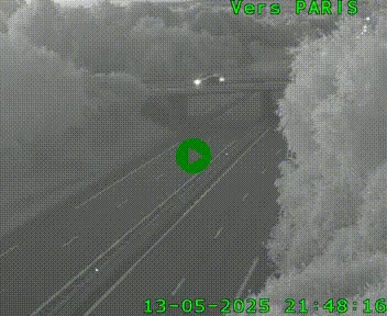 Caméra routière sur l'autoroute A20 au nord de Limoges, à la jonction avec la N520. Vue orientée vers Paris