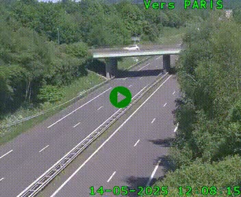 Caméra routière sur l'autoroute A20 au nord de Limoges, à la jonction avec la N520. Vue orientée vers Paris