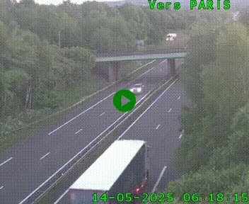 Caméra routière sur l'autoroute A20 au nord de Limoges, à la jonction avec la N520. Vue orientée vers Paris