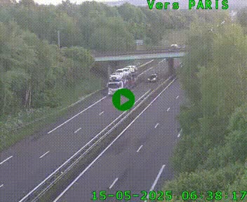 Caméra routière sur l'autoroute A20 au nord de Limoges, à la jonction avec la N520. Vue orientée vers Paris