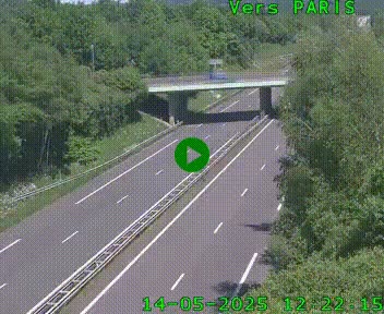 Caméra routière sur l'autoroute A20 au nord de Limoges, à la jonction avec la N520. Vue orientée vers Paris