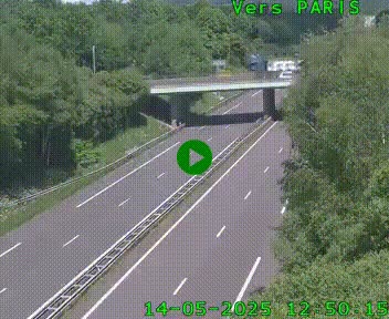 Caméra routière sur l'autoroute A20 au nord de Limoges, à la jonction avec la N520. Vue orientée vers Paris