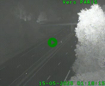 Caméra routière sur l'autoroute A20 au nord de Limoges, à la jonction avec la N520. Vue orientée vers Paris