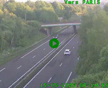 Caméra routière sur l'autoroute A20 au nord de Limoges, à la jonction avec la N520. Vue orientée vers Paris