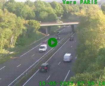 Caméra routière sur l'autoroute A20 au nord de Limoges, à la jonction avec la N520. Vue orientée vers Paris