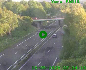 Caméra routière sur l'autoroute A20 au nord de Limoges, à la jonction avec la N520. Vue orientée vers Paris