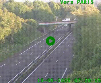 Caméra routière sur l'autoroute A20 au nord de Limoges, à la jonction avec la N520. Vue orientée vers Paris