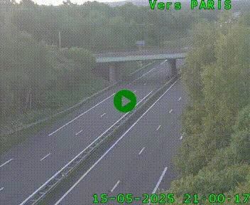 Caméra routière sur l'autoroute A20 au nord de Limoges, à la jonction avec la N520. Vue orientée vers Paris