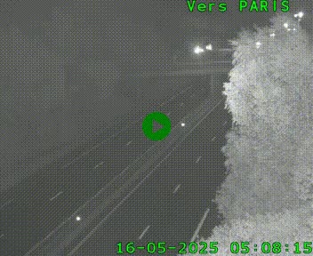 Caméra routière sur l'autoroute A20 au nord de Limoges, à la jonction avec la N520. Vue orientée vers Paris