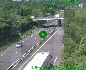 Caméra routière sur l'autoroute A20 au nord de Limoges, à la jonction avec la N520. Vue orientée vers Paris