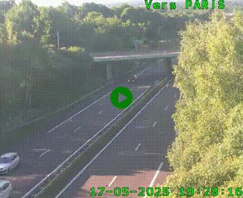 Caméra routière sur l'autoroute A20 au nord de Limoges, à la jonction avec la N520. Vue orientée vers Paris