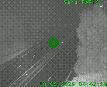 Caméra routière sur l'autoroute A20 au nord de Limoges, à la jonction avec la N520. Vue orientée vers Paris