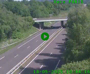 Caméra routière sur l'autoroute A20 au nord de Limoges, à la jonction avec la N520. Vue orientée vers Paris