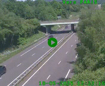 Caméra routière sur l'autoroute A20 au nord de Limoges, à la jonction avec la N520. Vue orientée vers Paris