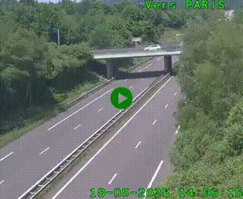 Caméra routière sur l'autoroute A20 au nord de Limoges, à la jonction avec la N520. Vue orientée vers Paris