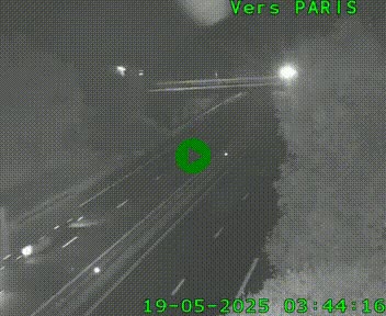 Caméra routière sur l'autoroute A20 au nord de Limoges, à la jonction avec la N520. Vue orientée vers Paris